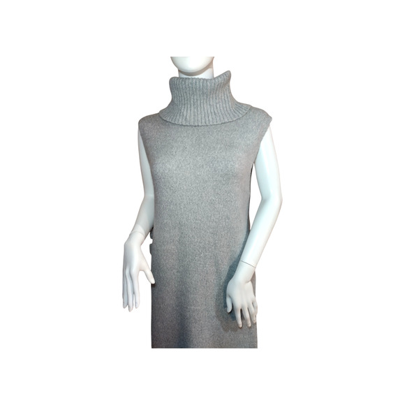 Fate Womens Sleeveless Turtleneck Cashmere Blend Sweater Dress Gray Large - Picture 15 of 16